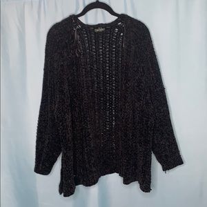 black loose knit sweater